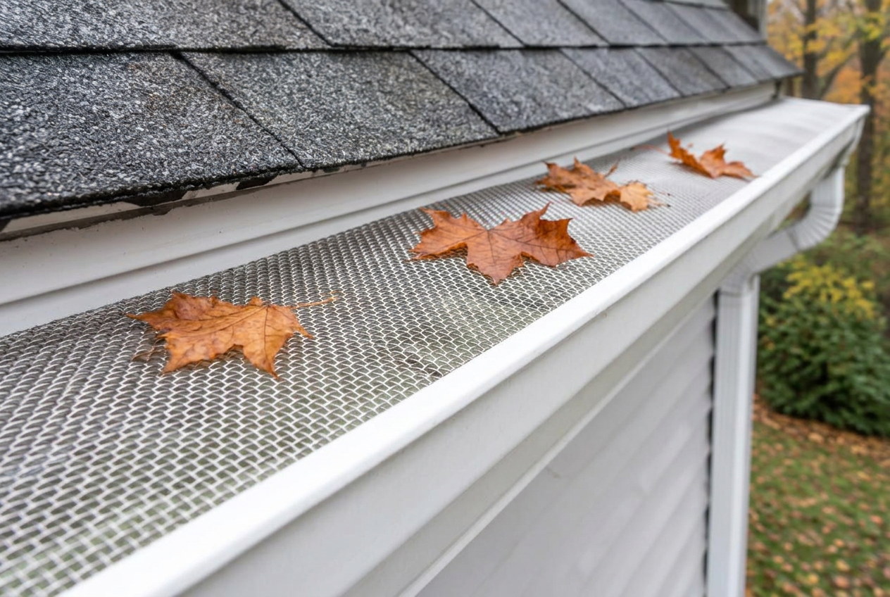 After: clean gutter with a Leaf-Blocker guard